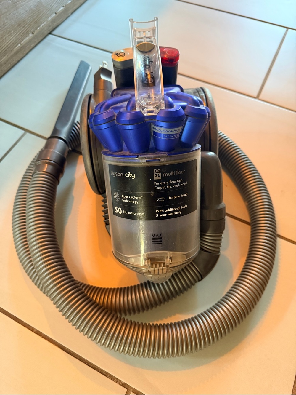 Dyson City DC 26 Multi-Floor Canister Vacuum w/ Hose & Wand